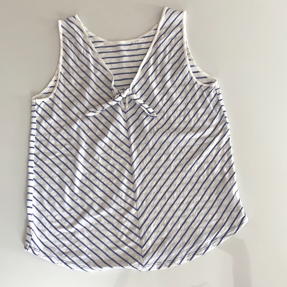 Loft blue stripped tie back tank size M